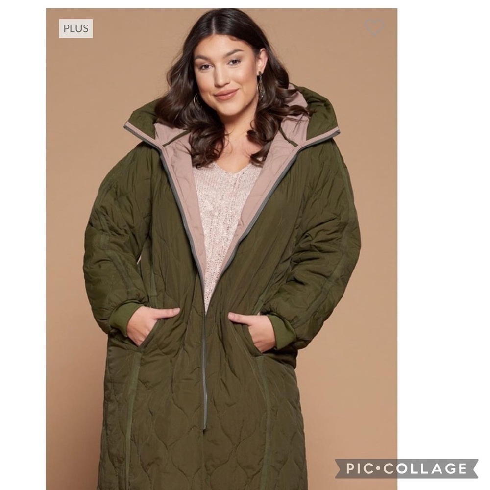 Cute!! Diva Plus Olive Quilted Jacket